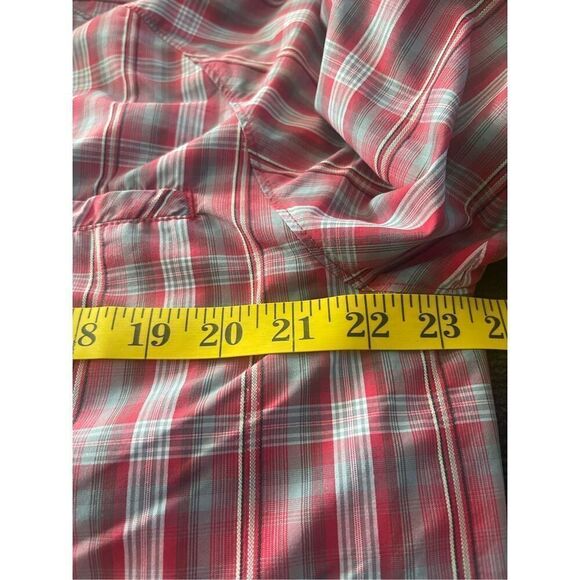 Cloudviel Mens Red Plaided Short Sleeve Collared Button Up Shirt Large - Picture 11 of 13